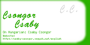 csongor csaby business card